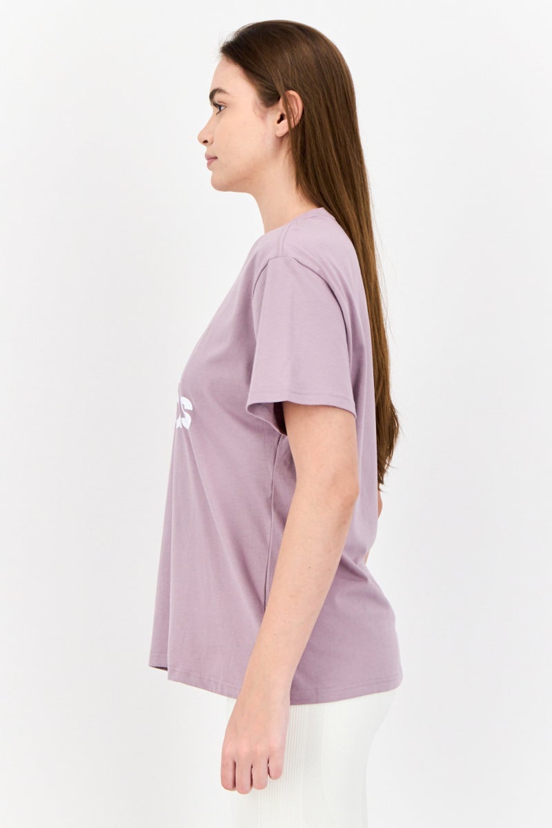 Adidas Women Regular Fit Short Sleeves Training T-Shirt, Light Purple - Image 3