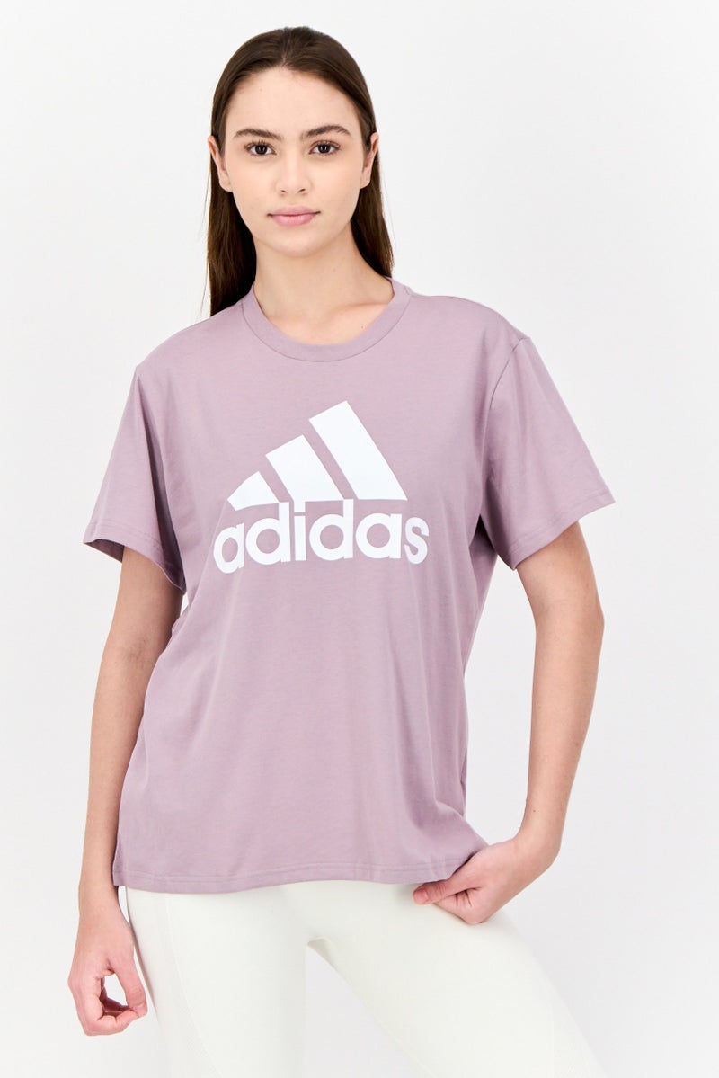 Adidas Women Regular Fit Short Sleeves Training T-Shirt, Light Purple - Image 1