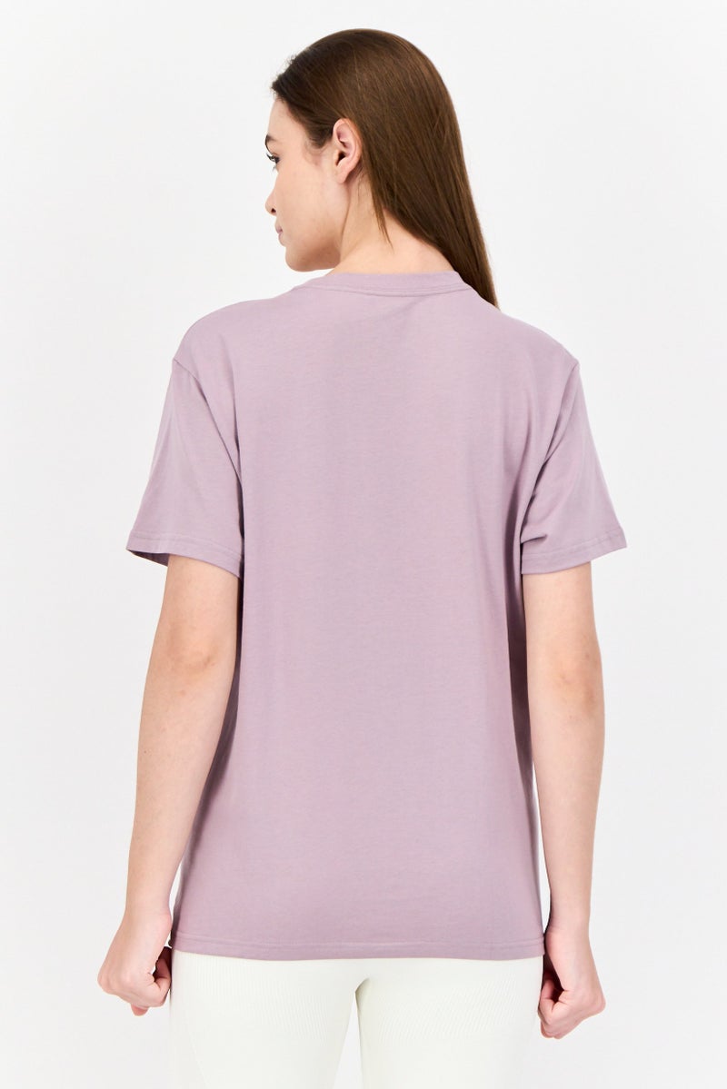 Adidas Women Regular Fit Short Sleeves Training T-Shirt, Light Purple - Image 2