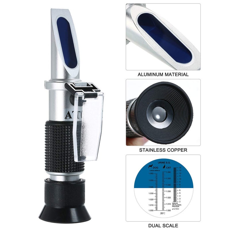 BOWONG Clinical Refractometer Veterinary Hand-Held Refractometer Vet Veterinary Medicine RHC-300 Serum Protein Urine Density for pet Dog (Large Animal) and cat - Image 2