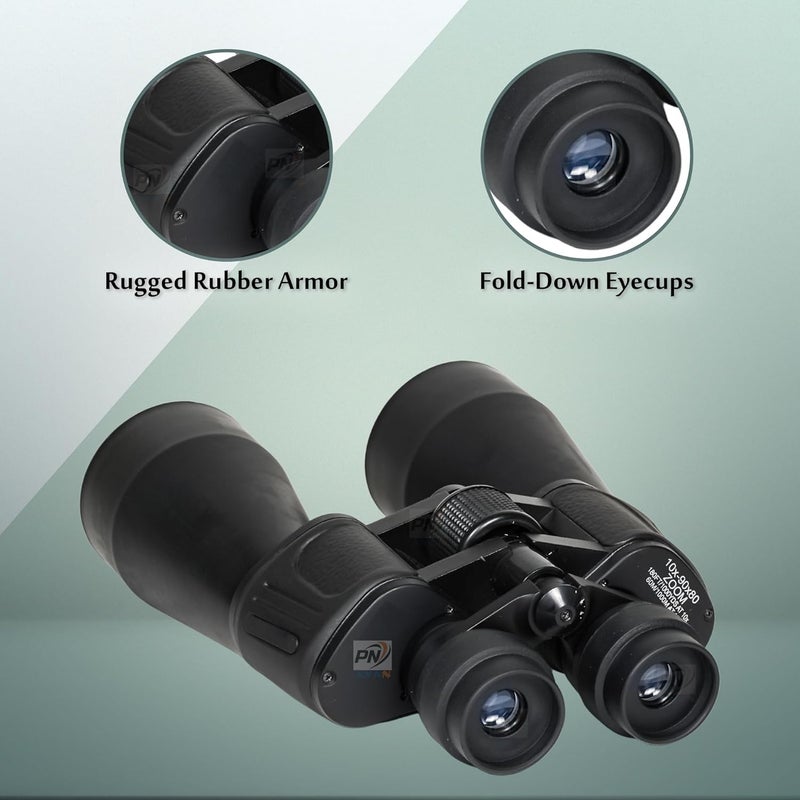 PN AVAN Power View Zoom 10x30x50x70x90 Super High-Powered Surveillance Binocular for Adults, Waterproof & Fogproof, for Hunting, Birdwatching, and Outdoor Activites, (Black Color) - Image 3