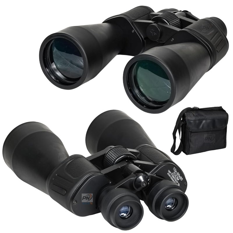 PN AVAN Power View Zoom 10x30x50x70x90 Super High-Powered Surveillance Binocular for Adults, Waterproof & Fogproof, for Hunting, Birdwatching, and Outdoor Activites, (Black Color) - Image 1