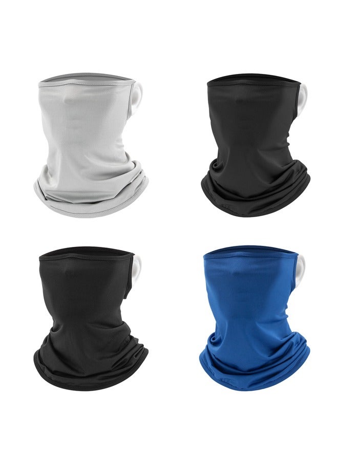 GUSGU 4Pcs Neck Gaiter with Ear Loop Face Mask Cover Scarf Cool Lightweight Breathable Dust UV Sun Protection Windproof Bandana Balaclava for Men Women Fishing Hiking Running Cycling Outdoor Sports - Image 1