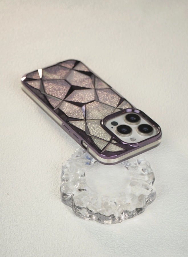 شيبشيب غطاء آيفون 16 برو للتصفيح بتدرج لامع وبراق وشفاف، غطاء آيفون ناعم من مادة TPU مع حماية جذابة للكاميرا، مقاوم للصدمات من الخلف للنساء والفتيات - Image 4