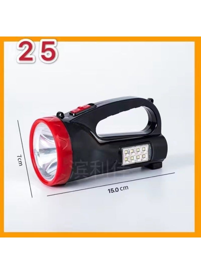Strong Light Led High Power Portable Searchlight Patrol Special Forces Fire Outdoor Flood Control Camping Long-range High Brightness-Color:6699 With Side Lights ( 100m 4 Hours)  - Image 1