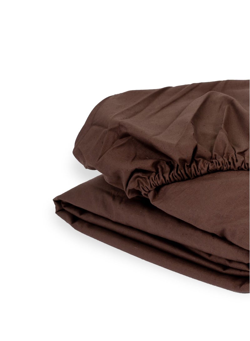 Home of linens ملاءة سرير ملائمة باللون البني 100×200  - Image 3