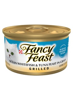 Fancy Feast Y Feast Grilled Wet Cat Food Ocean Whitefish And Tuna Feast In Wet Cat Food Gravy  (Pack Of 24) 3 Oz. Cans  - Image 1