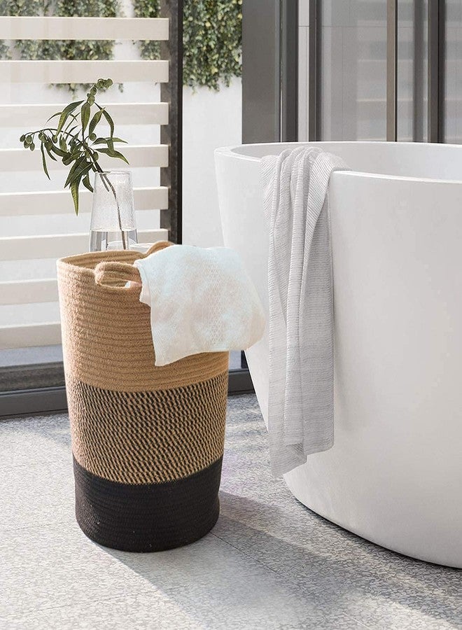 ALBY ☆lby ute Cotton Basket, Handcrafted Woven Storage Planter Basket for Home Decor, Multi-Purpose Bag with Handle for Living Room Bathroom Laundry & Toys (13 X 17 Inches, mix) - Image 2