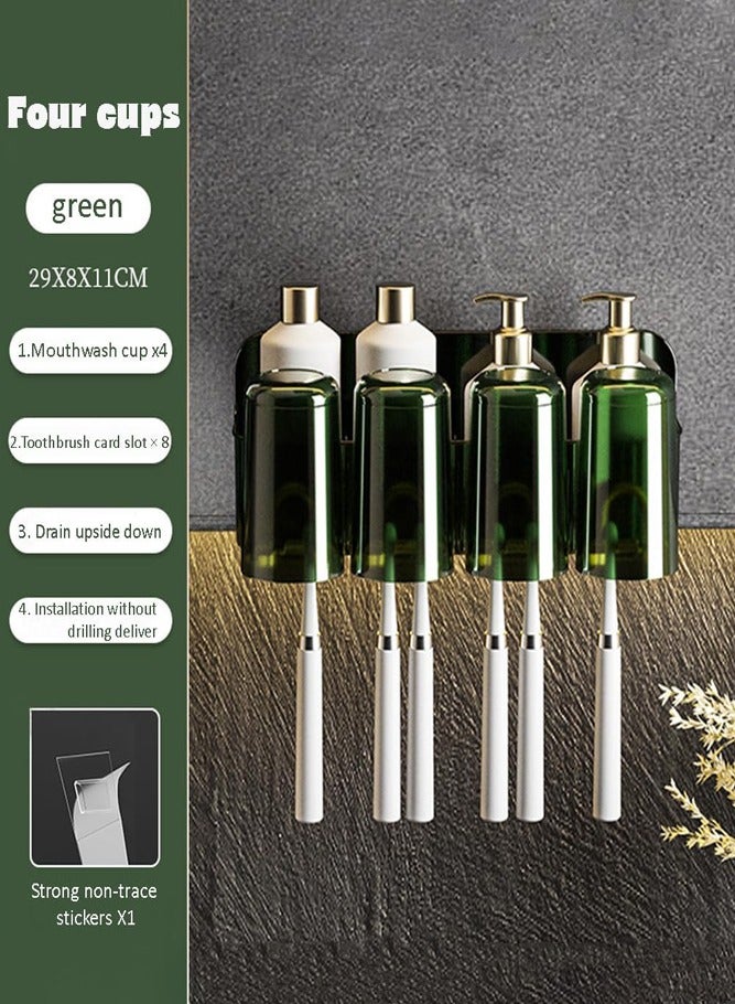 بيلسبيري منظم فرشاة الأسنان المثبت على الحائط مع موزع معجون الأسنان التلقائي وحامل الأكواب - Image 3