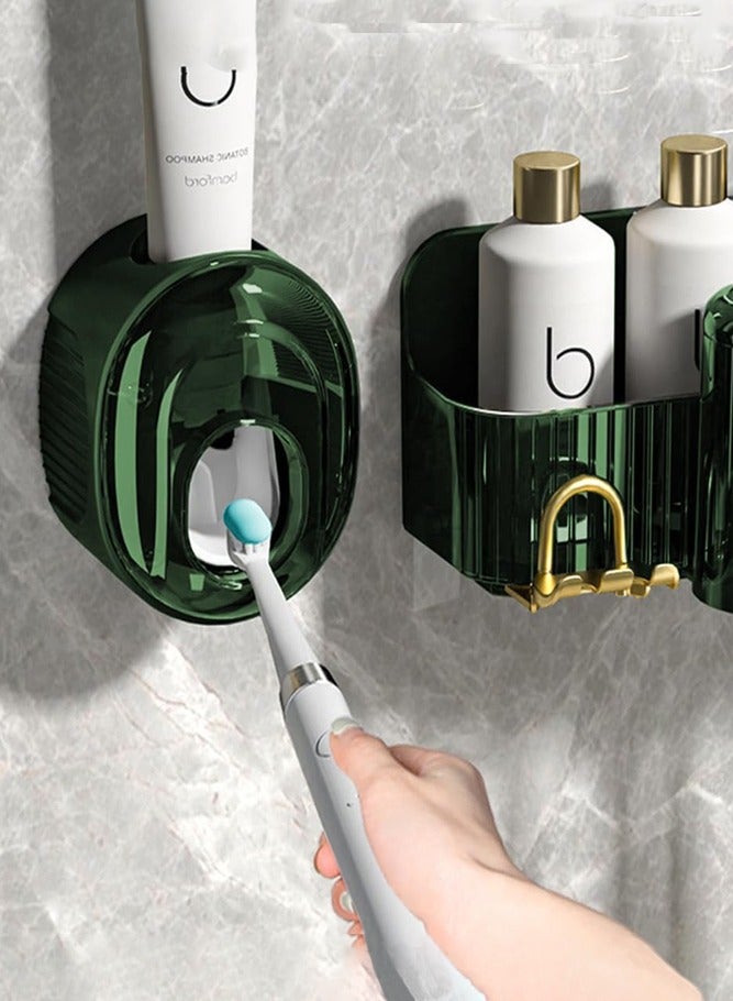 بيلسبيري منظم فرشاة الأسنان المثبت على الحائط مع موزع معجون الأسنان التلقائي وحامل الأكواب - Image 5