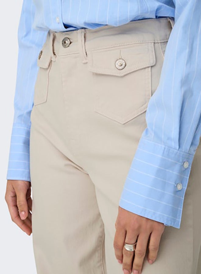 ONLY ONLY Womens Hope Highwaist Wide Leg Pocket Pants  - Image 4