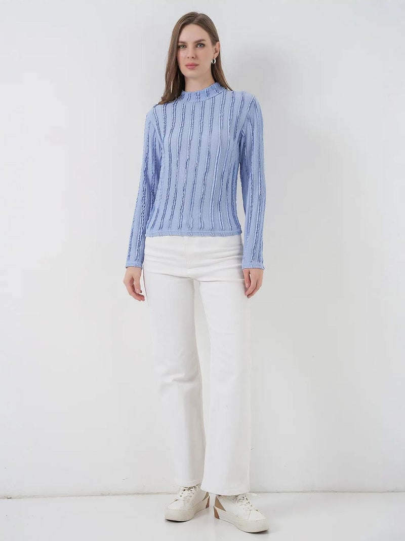 BIG DART BDART Textured Slim Fit Half Turtleneck Blouse - Image 2