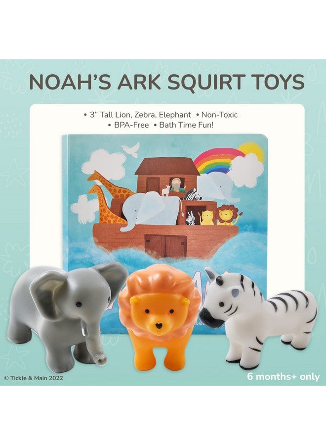 Tickle & Main 5 Pieces Noah's Ark Registry Gift Sets for 0-12 Months Baby, Newborn Hooded Towel Set, Storybook with 3 Squirt Toys - Image 5