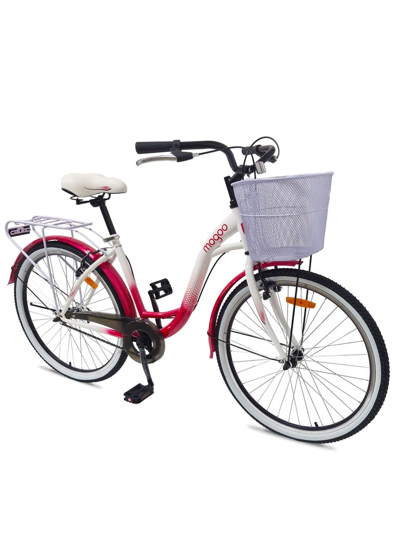 MOGOO Floress Comfort Cruiser Bike Pink 26 Inch - Image 2
