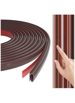 RATSAW Security Door Sealing Strip, 6 M Brown Door Weather Stripping Door Frame Strip Self-Adhesive Rubber Door Insulation Strip Door Soundproof D Shape Weather Strips for Door Gap Blocker  - Image 1