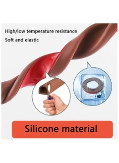 RATSAW Security Door Sealing Strip, 6 M Brown Door Weather Stripping Door Frame Strip Self-Adhesive Rubber Door Insulation Strip Door Soundproof D Shape Weather Strips for Door Gap Blocker  - Image 4
