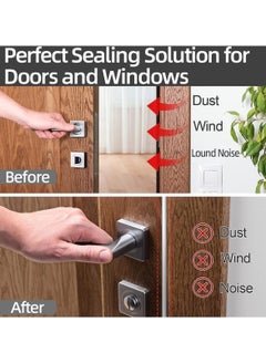RATSAW Security Door Sealing Strip, 6 M Brown Door Weather Stripping Door Frame Strip Self-Adhesive Rubber Door Insulation Strip Door Soundproof D Shape Weather Strips for Door Gap Blocker  - Image 5