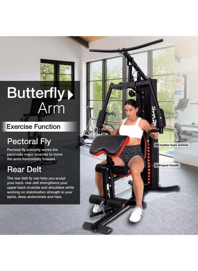 Marshal Fitness Multifunctional Home Gym Station: Heavy-Duty Steel Construction, 20+ Exercises for a Full Body Workout, Adjustable Seat & Back Cushion, Weight Stack, Smooth Operation Free Installation - Image 5