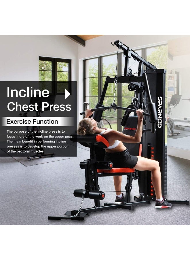 Marshal Fitness Multifunctional Home Gym Station: Heavy-Duty Steel Construction, 20+ Exercises for a Full Body Workout, Adjustable Seat & Back Cushion, Weight Stack, Smooth Operation Free Installation - Image 3