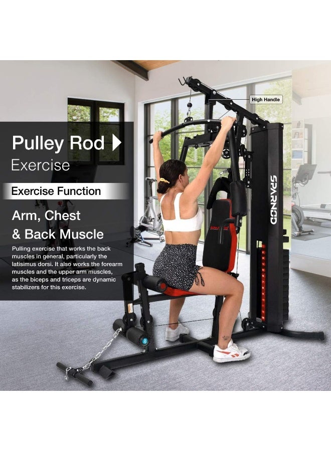 Marshal Fitness Multifunctional Home Gym Station: Heavy-Duty Steel Construction, 20+ Exercises for a Full Body Workout, Adjustable Seat & Back Cushion, Weight Stack, Smooth Operation Free Installation - Image 2