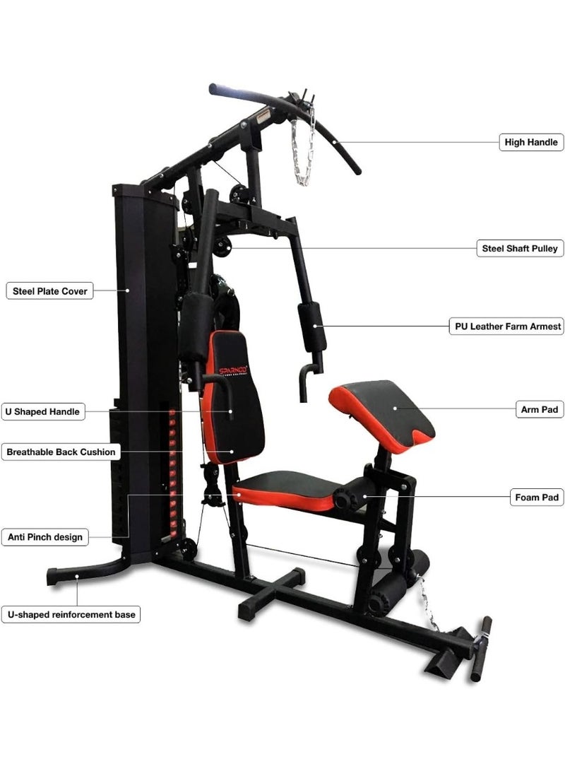 Marshal Fitness Multifunctional Home Gym Station: Heavy-Duty Steel Construction, 20+ Exercises for a Full Body Workout, Adjustable Seat & Back Cushion, Weight Stack, Smooth Operation Free Installation - Image 4
