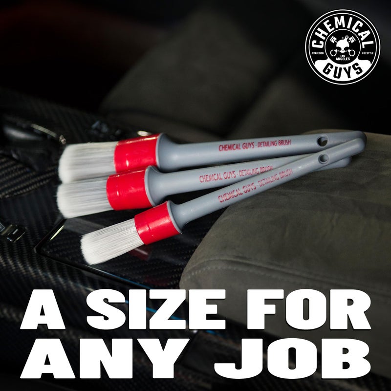 Chemical Guys All in the Details Interior Detailing Brush Set - 3-Piece Soft & Durable Car Detailing Brushes for Vents, Consoles, Buttons, Trim & Hard-to-Reach Areas in Cars, Trucks, SUVs & RVs - Image 2