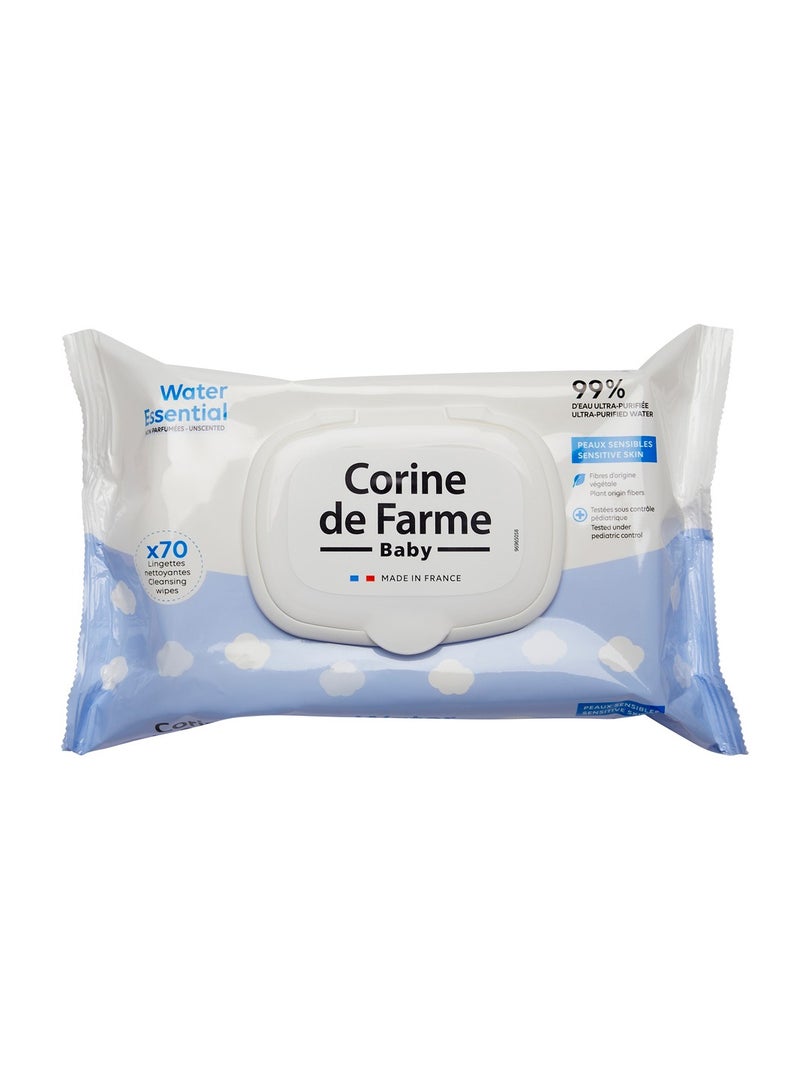 كورين دي فارم - مناديل مبللة أساسية للأطفال 70 قطعة - Image 1