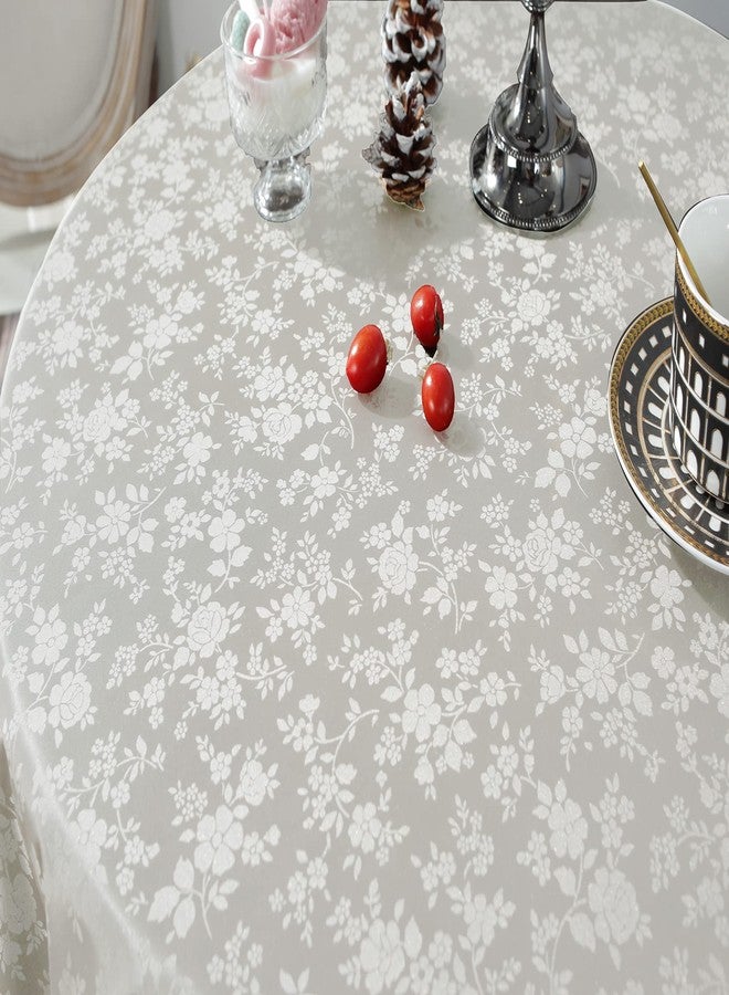 Jeloris Waterproof Vinyl Tablecloth, Rectangle Heavy Plastic Tablecloth, Wipeable Spillproof Oil-Proof Vinyl Table Cover for Kitchen Dining Room (Ivory, 60" x 84") - Image 2