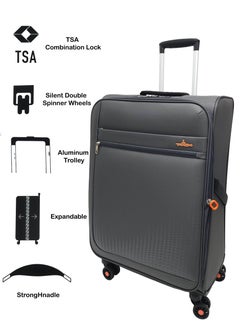 Track Softside 3 Piece Luggage Trolley Set Expandable & 4 Double Wheels With TSA Lock  - Image 2