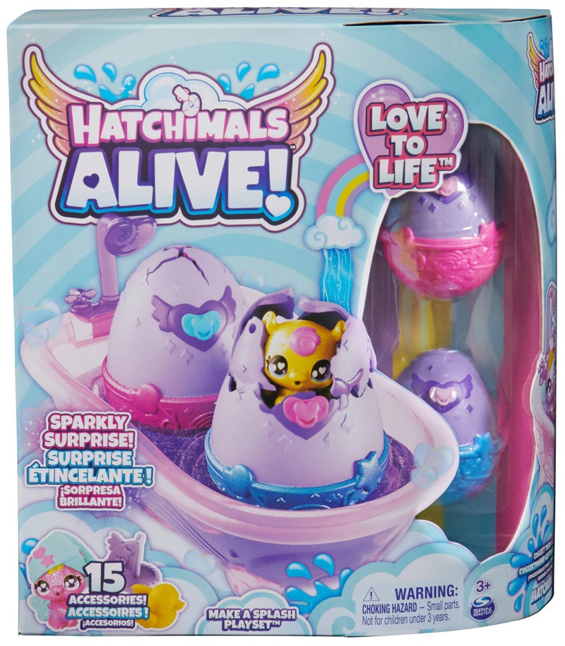 Hatchimals Alive, Make a Splash Playset with 15 Accessories, Bathtub, 2 Color-Change Mini Figures in Self-Hatching Eggs, Kids Toys for Girls and Boys - Image 3