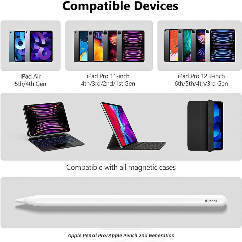 TALTAW Magic Pencil Holder Compatible with Magic Keyboard, Apple Pencil Pro/Apple Pencil 2nd Generation Pencil Holder Compatible. (Black) - Image 2