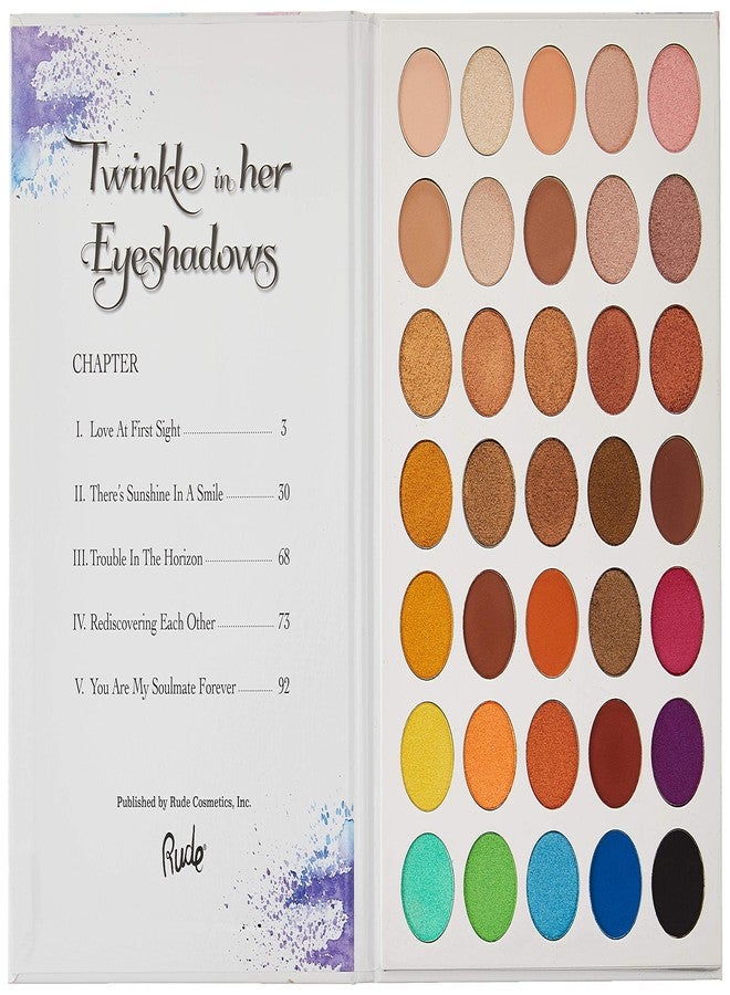 Rude Cosmetics Twinkle In Her 35 Eyeshadows Palette - Book 1 for Women - 1.34 oz Eye Shadow - Image 3