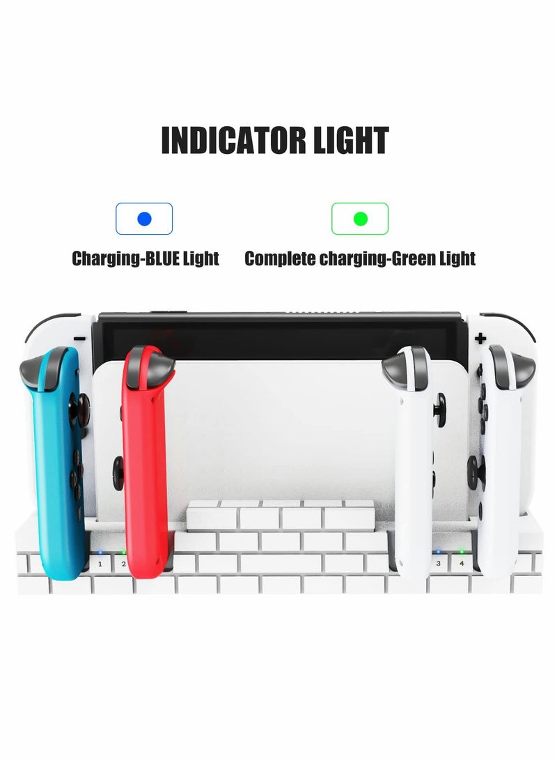 Joy-Con Charging Dock for Switch/Switch OLED - Charge 1-6 Joy-Cons & Store 8 Game Cards - Efficient Joy-Con Controller Charger and Holder. - Image 4