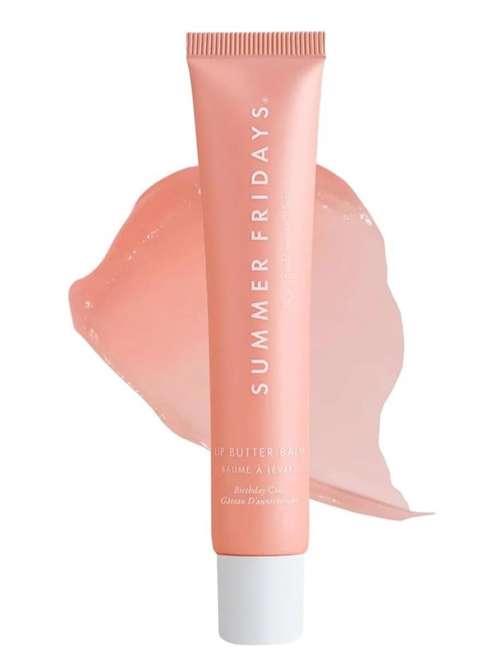 SUMMER FRIDAYS - Lip Butter Balm - Conditioning Lip Mask and Lip Balm for Instant Moisture, Shine and Hydration - Sheer-Tinted, Soothing Lip Care - Birthday Cake (.5 Oz) - Image 1