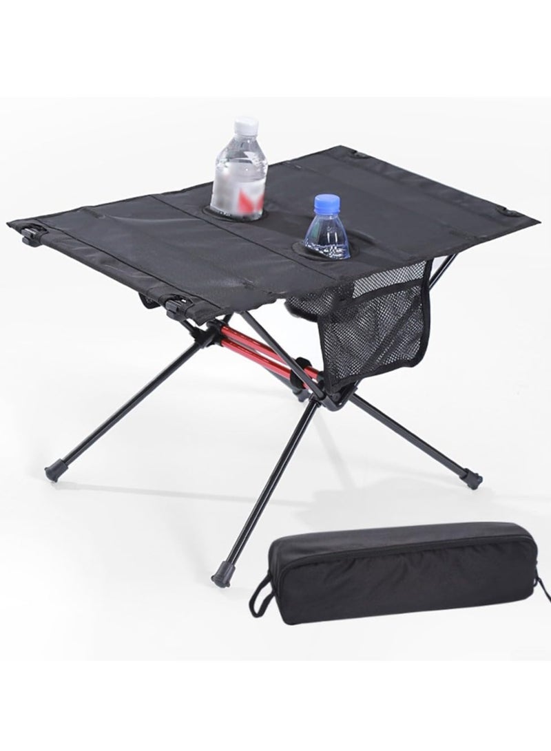 BlueFire Portable Folding Camping Table with Carry Bag & Cup Holders | Lightweight Aluminum Alloy Picnic Beach Hiking Mesh Side Table | 20kg Load Capacity, Compact for Outdoor Travel & Parties - Image 1