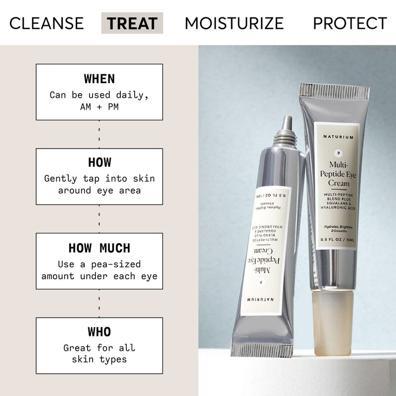 Naturium Multi-Peptide Eye Cream, Smoothing & Anti-Aging Skincare, with Squalene & Hyaluronic Acid, 0.5 oz - Image 2