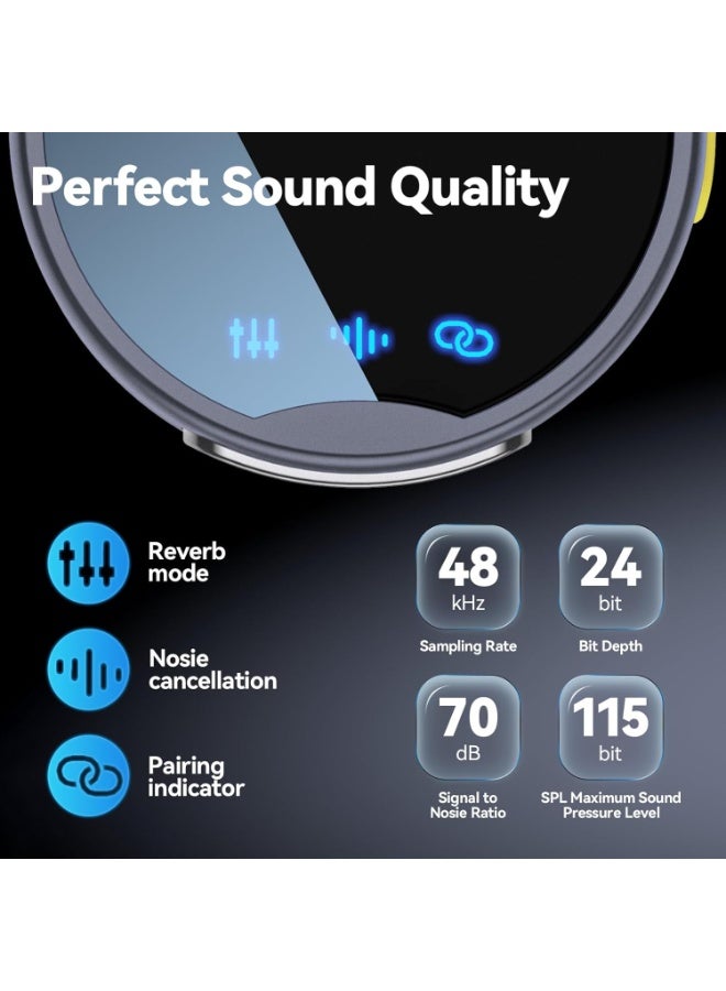 RIBOTON Wireless Lavalier Microphone for iPhone/Android/Camera, 200ft Range, Mini Microphone with Noise Cancellation, 25Hrs Battery Life Lapel Bluetooth Mic, USB C Wireless Lapel Mic for Video Recording - Image 3