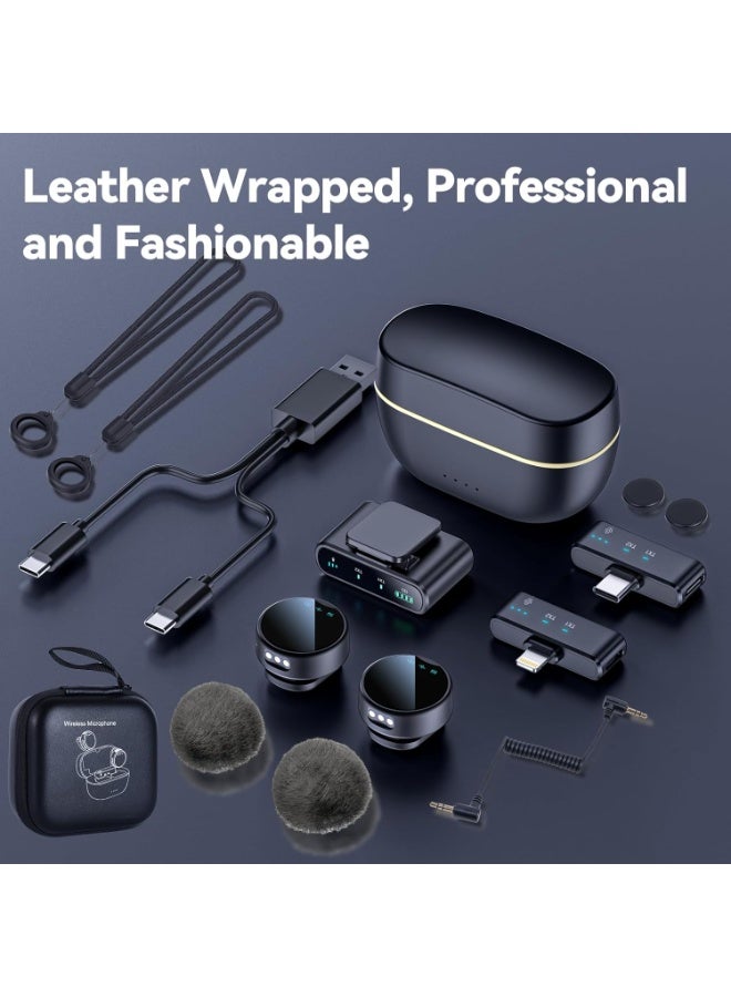 RIBOTON Wireless Lavalier Microphone for iPhone/Android/Camera, 200ft Range, Mini Microphone with Noise Cancellation, 25Hrs Battery Life Lapel Bluetooth Mic, USB C Wireless Lapel Mic for Video Recording - Image 5