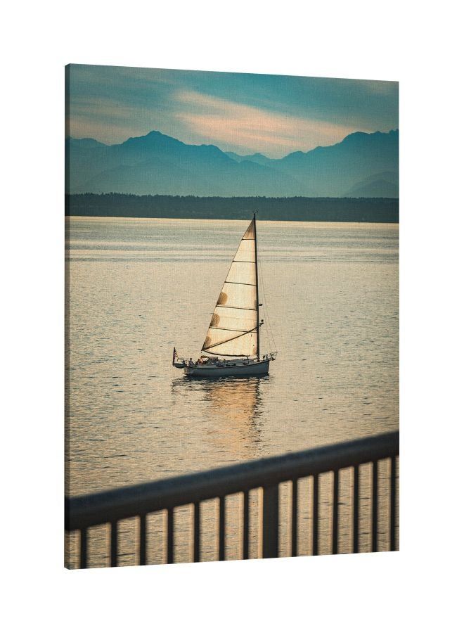 RKN Decorative Printed Framed Canvas Wall Art Blue/Brown/White 60 x 80centimeter - Image 2