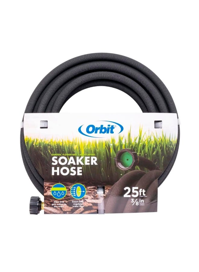 ORBIT Durable Rubber Garden Soaker Hose Black 3/8 Inch x 25 ft 22036