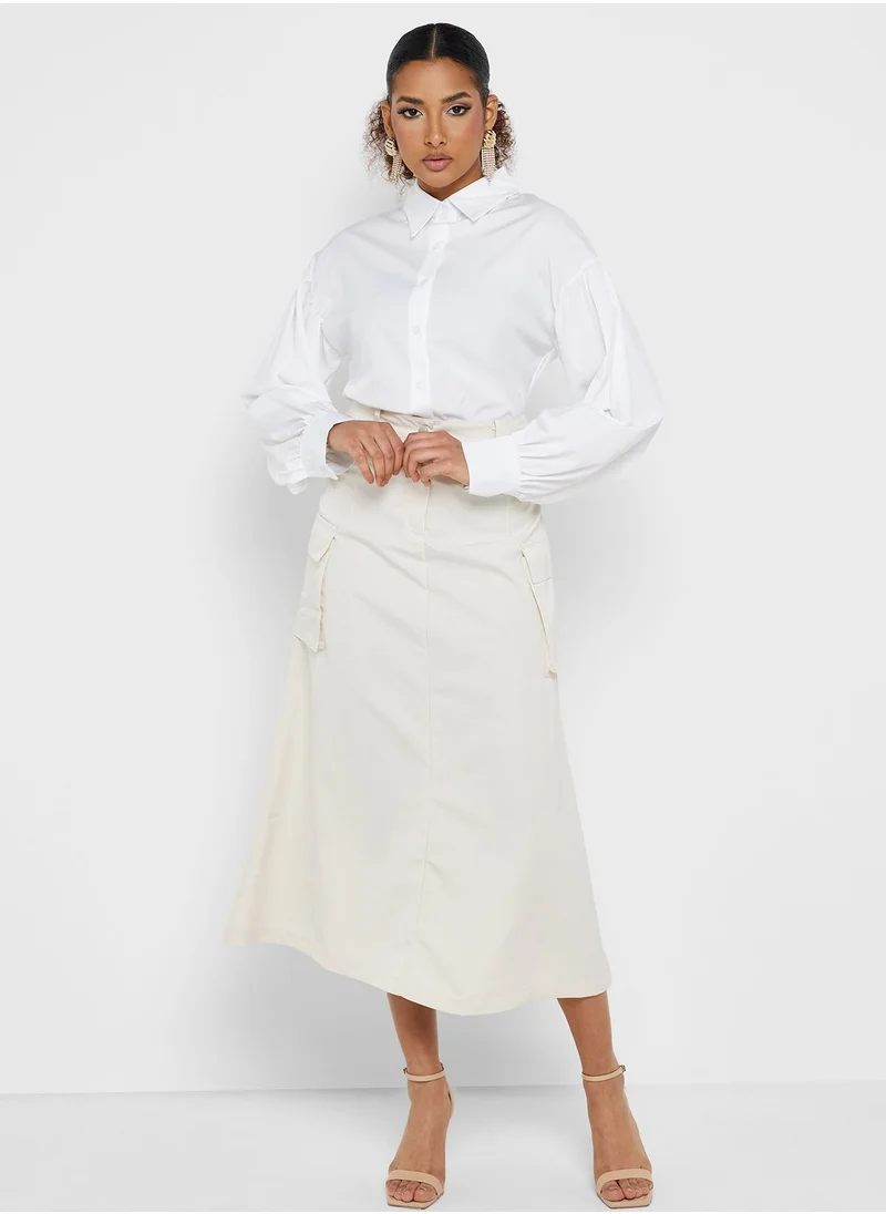 Montania Pocket Detail High Waist Skirt