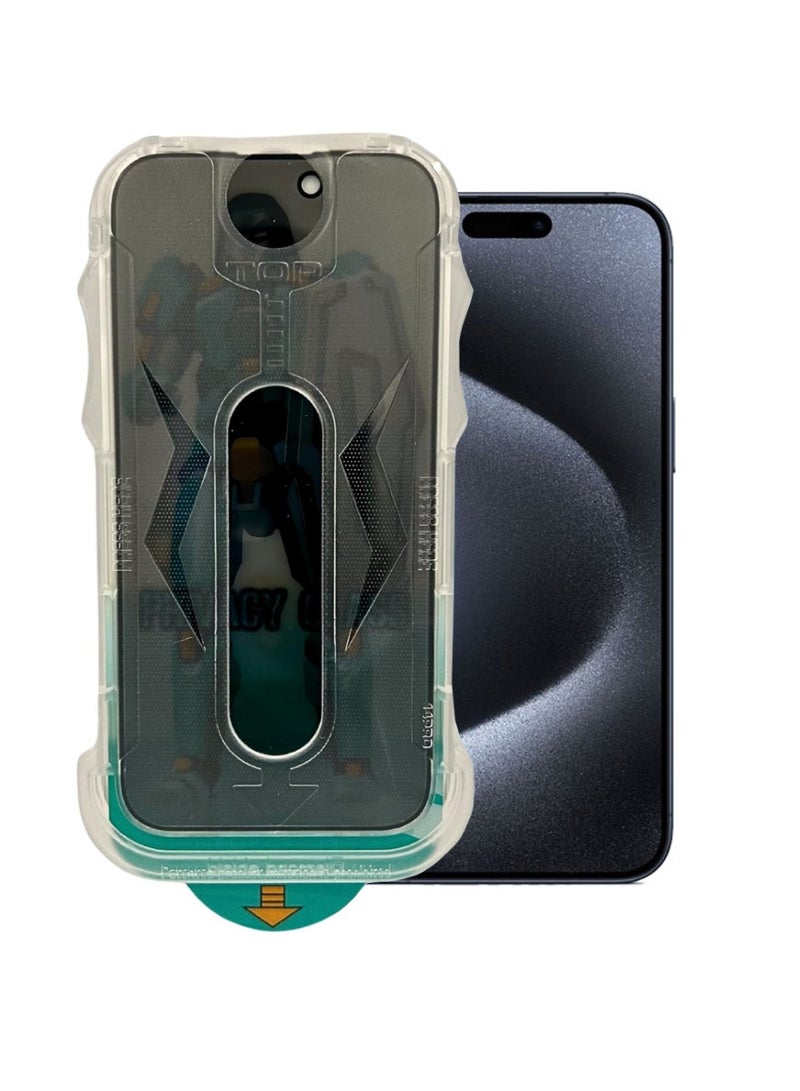 DIGI CORE iPhone 15 Pro Max Magsafe Case With Camera Lens For iPhone 15 Pro Max Privacy Screen Protector 6.7 Inch Easy Installation Kit Auto Alignment 9H Hard 99.99% HD Clear Bubble Free Anti Spy - Image 3