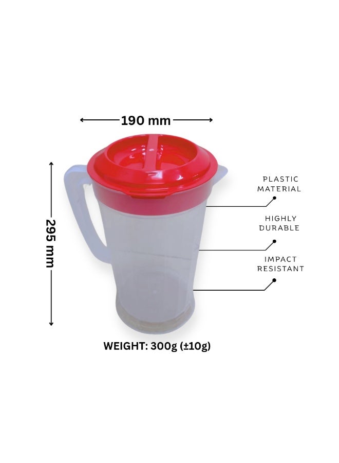 إس إن إتش إبريق ماء بغطاء ومقبض | إبريق مشروبات كبير للعصير والحليب والماء | مثالي للحفلات وتناول الطعام والاستخدام الخارجي | موزع مشروبات متين سعة 4.6 لتر | إبريق خالٍ من مادة BPA للمنزل والمطبخ | تصميم سهل الصب | حاوية متعددة الاستخدامات لتخزين السوائل - Image 1