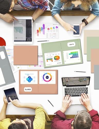 SUNEE Folders with Pockets (25 Pack, Pastel Colors), 2 Pocket Folders Fit Letter Size Paper, Paper File Folder for School Office Home Business - Image 5