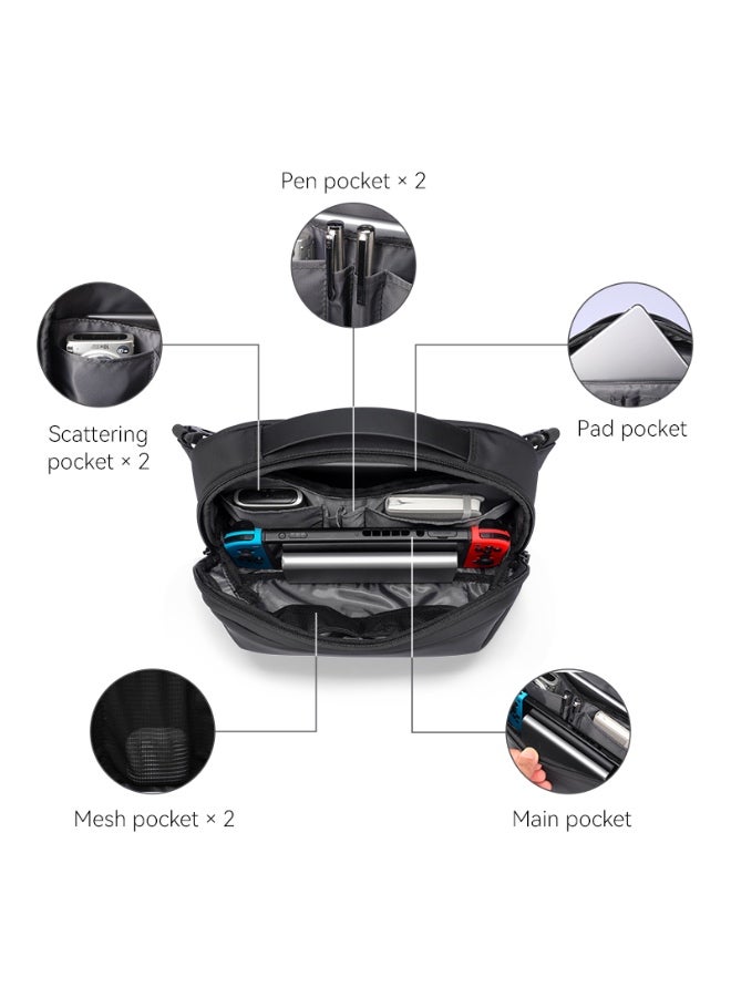 Mark Ryden MR-303 Crossbody Shoulder Bag for Men – Lightweight PU Water-Resistant Sling Bag with iPad Pocket, Hidden Zipper Compartment & Removable Strap – Compact Travel Organizer (Light Line Series)