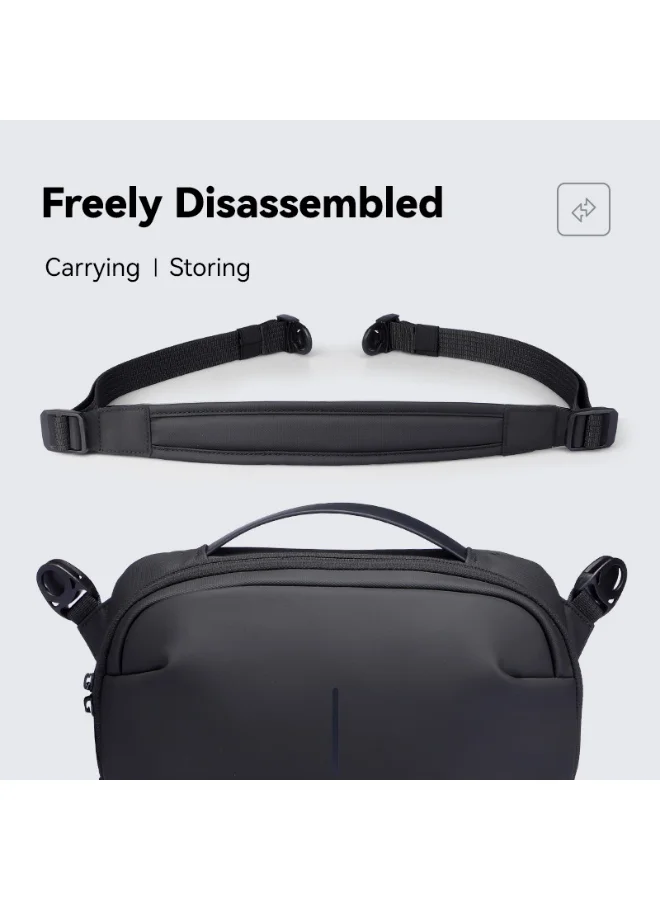 MARK RYDEN Mark Ryden MR-303 Crossbody Shoulder Bag for Men – Lightweight PU Water-Resistant Sling Bag with iPad Pocket, Hidden Zipper Compartment &amp; Removable Strap – Compact Travel Organizer (Light Line Series)