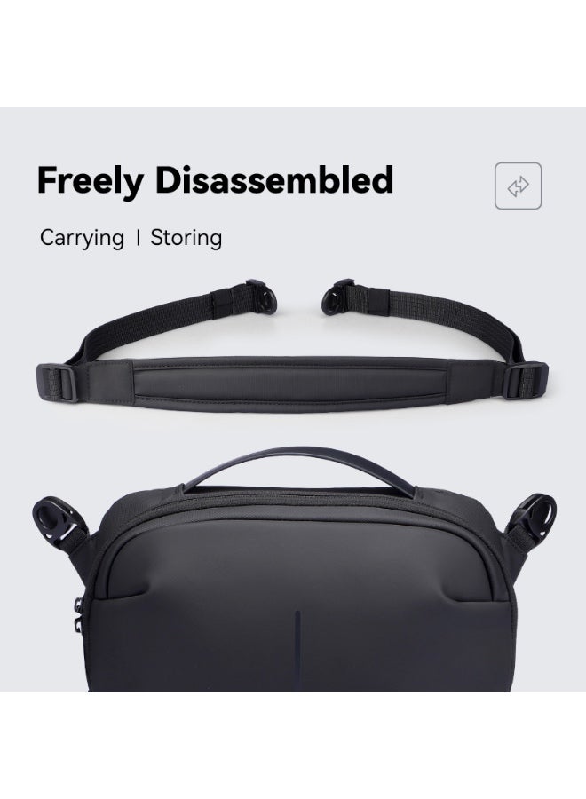 Mark Ryden MR-303 Crossbody Shoulder Bag for Men – Lightweight PU Water-Resistant Sling Bag with iPad Pocket, Hidden Zipper Compartment & Removable Strap – Compact Travel Organizer (Light Line Series)