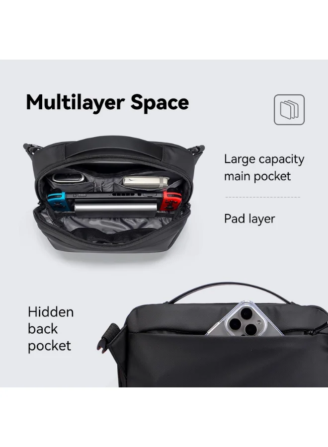 MARK RYDEN Mark Ryden MR-303 Crossbody Shoulder Bag for Men – Lightweight PU Water-Resistant Sling Bag with iPad Pocket, Hidden Zipper Compartment &amp; Removable Strap – Compact Travel Organizer (Light Line Series)