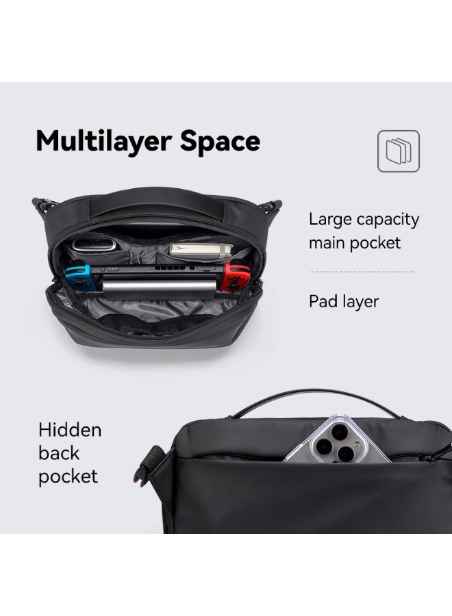 Mark Ryden MR-303 Crossbody Shoulder Bag for Men – Lightweight PU Water-Resistant Sling Bag with iPad Pocket, Hidden Zipper Compartment & Removable Strap – Compact Travel Organizer (Light Line Series)