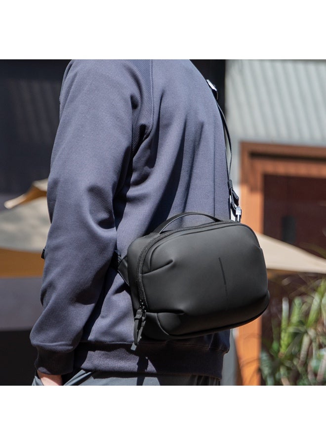 Mark Ryden MR-303 Crossbody Shoulder Bag for Men – Lightweight PU Water-Resistant Sling Bag with iPad Pocket, Hidden Zipper Compartment & Removable Strap – Compact Travel Organizer (Light Line Series)